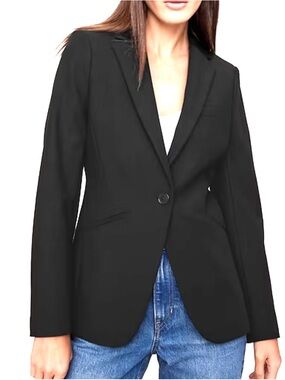 Banana Republic Classic fit Wool blend Blazer Women’s 8P Single breasted Black